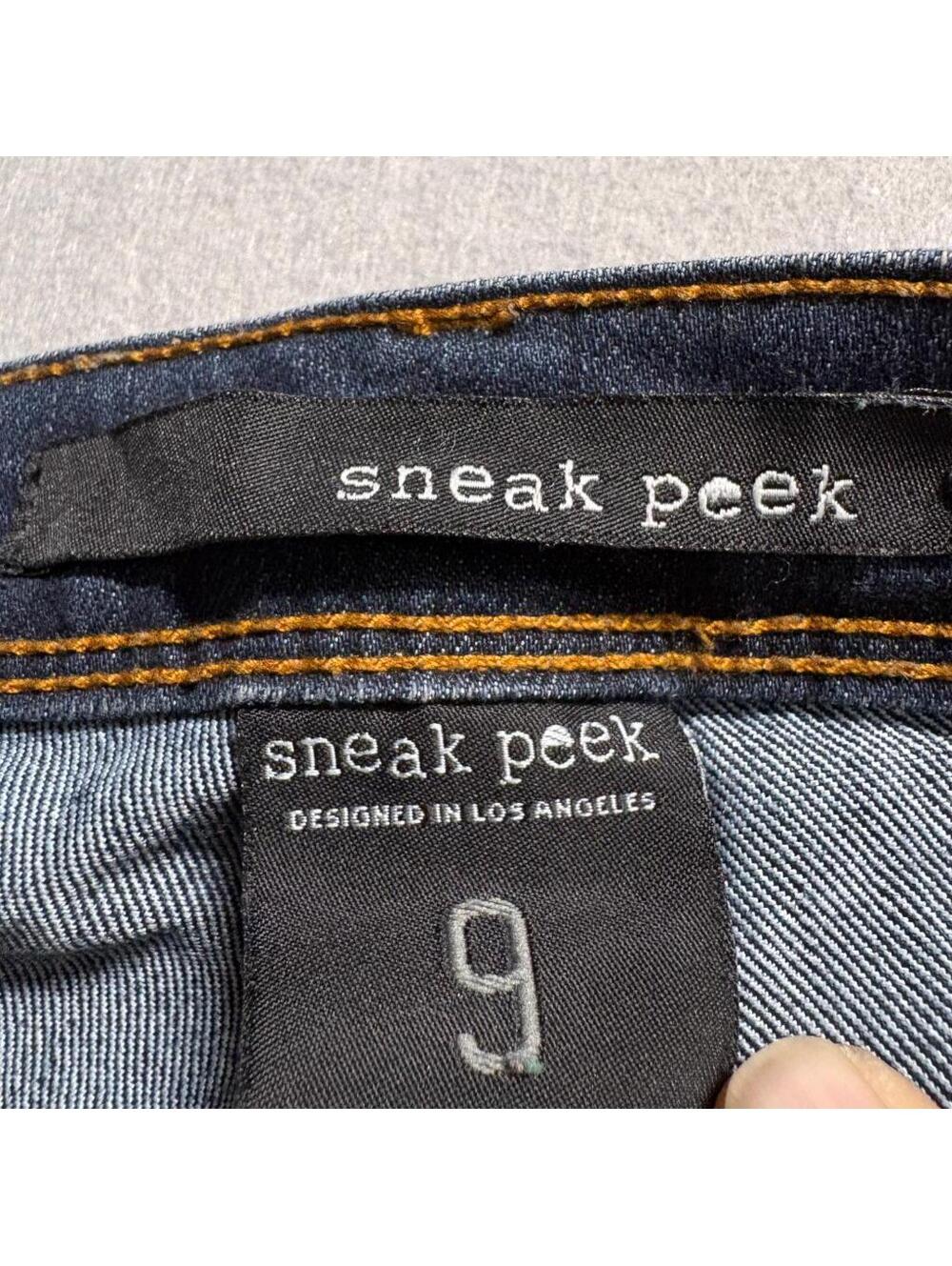 Sneak Peek Distressed Skinny Jeans Womens Size 9 Blue Denim Ripped Low Rise - Picture 4 of 13